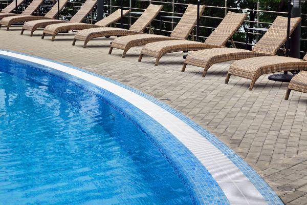 Poolside Hardscaping in Royal Oak